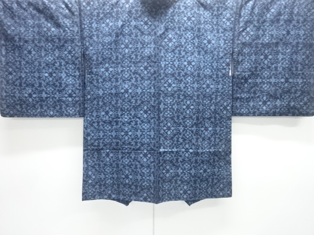 JAPANESE KIMONO / ANTIQUE HAORI / SILK / TSUMUGI / WOVEN FLOWER